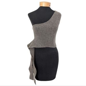 Zara Asymmetric Boiled Wool Effect Top, size S